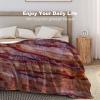 3D Funny Realistic Food Fried Bacon Flannel Fleece Throw Blankets 50"X40" Soft Cozy Fluffy Winter Fall Blanket Cozy Soft Fuzzy Plush Home Decor for Couch Bed Sofa Living Room Bedroom view 4