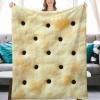 3D Funny Realistic Food Saltine Cracker Flannel Fleece Throw Blankets 50"X40" Soft Cozy Fluffy Winter Fall Blanket Cozy Soft Fuzzy Plush Home Decor for Couch Bed Sofa Living Room Bedroom view 1