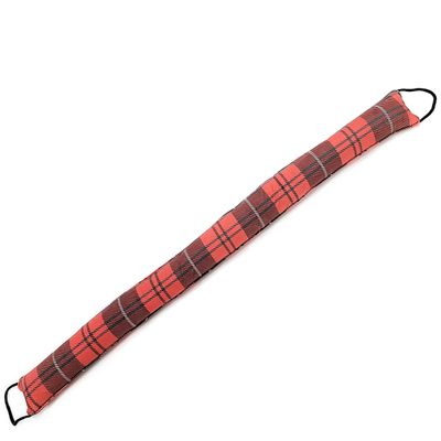 Roe & Moe Plaid Print Draft Stopper, Door Bottom Hot/Cold Air Blocker Noise Reducer Insulation Sound Proof Weather Strip Seal, 38 x 4 inches, with 2 Loops - Ideal for 36 inch Door