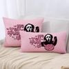 PreLiving 18x18 Inch Pink Throw Pillow Cover - 'No You Hang Up' Funny Horror Ghost Design, Romantic Halloween Day Decor, Soft Pillowcase for Sofa, Bedroom, Car, Birthday Party Supplies view 4