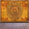 Aidatain Mayan Calendar Tapestry Aztec Calendar Tapestry Wall Art Decor Mystical Ancient Maya Animal Mural Pattern Tapestries Flannel Wall Hanging for Dorm Bedroom Living Room 80x60 Inches GTZYAT056 view 1