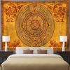 Aidatain Mayan Calendar Tapestry Aztec Calendar Tapestry Wall Art Decor Mystical Ancient Maya Animal Mural Pattern Tapestries Flannel Wall Hanging for Dorm Bedroom Living Room 80x60 Inches GTZYAT056 view 2