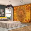 Aidatain Mayan Calendar Tapestry Aztec Calendar Tapestry Wall Art Decor Mystical Ancient Maya Animal Mural Pattern Tapestries Flannel Wall Hanging for Dorm Bedroom Living Room 80x60 Inches GTZYAT056 view 3