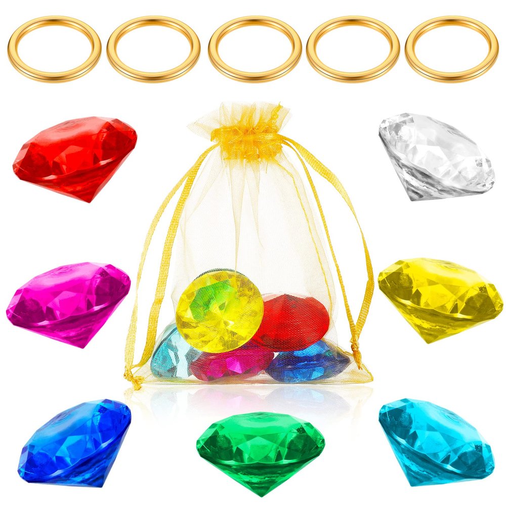 ZCYSRLQIN 12 Pcs Gold Round Ring Set Acrylic Diamond Gemstone Jewelry Alloy Party Hunting Cake Ornament Blue Hedgehog Power (Classical 0.63 x 0.79 inches)