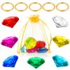 ZCYSRLQIN 12 Pcs Gold Round Ring Set Acrylic Diamond Gemstone Jewelry Alloy Party Hunting Cake Ornament Blue Hedgehog Power (Classical 0.63 x 0.79 inches) view 1
