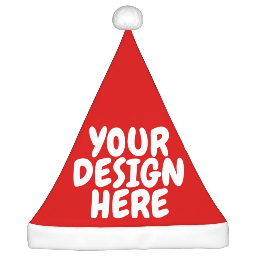 Custom Santa Hats - Personalized Christmas Hats Add Your Text/Photo/Logo Here
