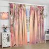 Cherry Blossom Curtain, Watercolor Hand Painted Flower Girls Bedroom Living Room Decorative Curtain,Pink 42x45 Inch view 4