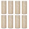 8 Pcs Gold Crystal Metal Tealight Candle Holder for Centerpieces, 10.4 inch Tall Blingbling Hurricane Candle Holder, Decorative Cylinder Vases for Centerpieces Room Decor Party view 1