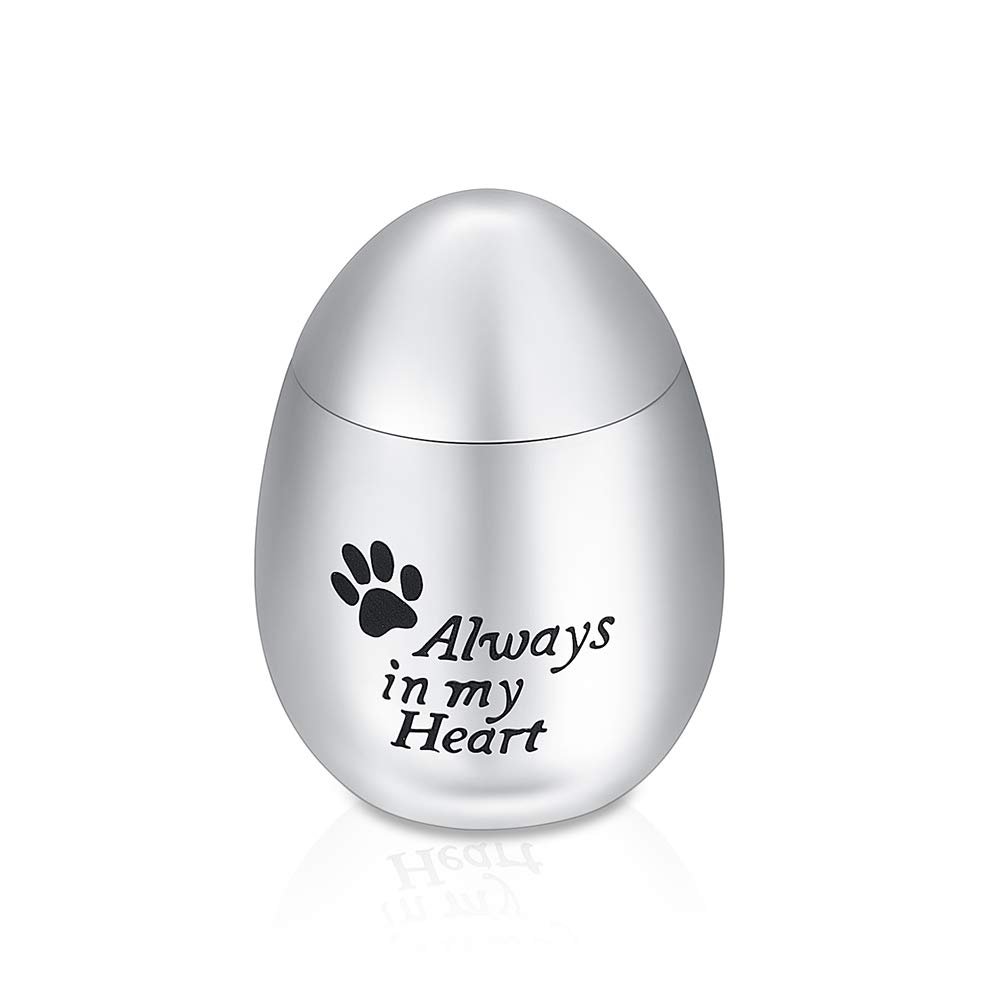SHEIL Pet Paw Print Cremation Urn for Ashes Memorial Keepsake Holder Egg Urn Locket for Pet Memorials,1