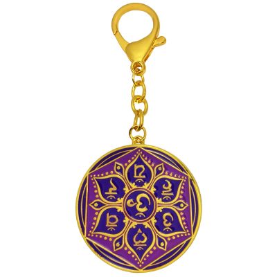 Feng Shui Life Force Amulet Keychain 7 Chakra Mandala Keychain w5293