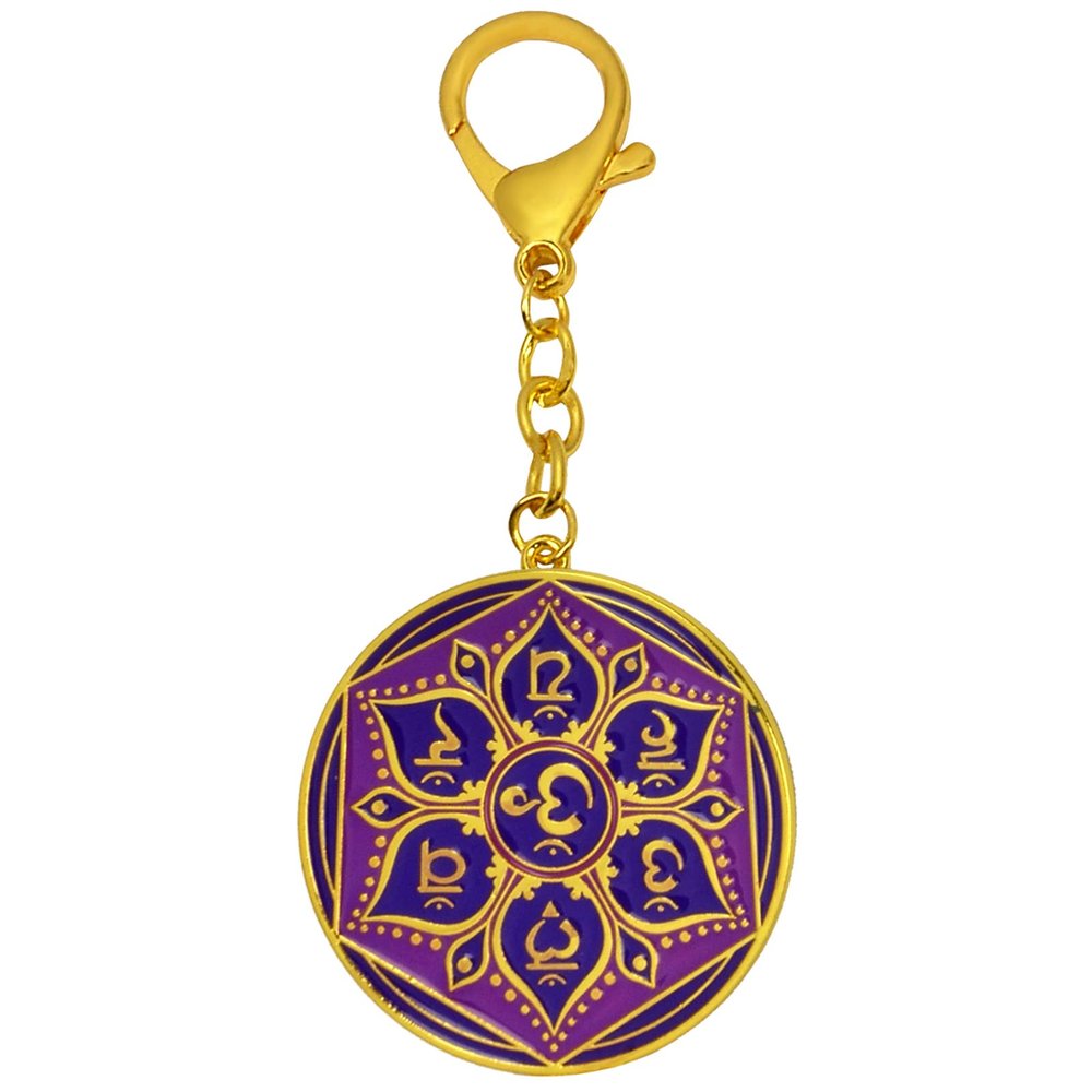 Feng Shui Life Force Amulet Keychain 7 Chakra Mandala Keychain w5293