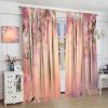 Cherry Blossom Curtain, Watercolor Hand Painted Flower Girls Bedroom Living Room Decorative Curtain,Pink 84x84in view 4