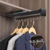 Heavy Duty Extendable Pull Out Closet Rod,Sliding Wardrobe Closet Rod Hanging Rod,Sliding Wardrobe Closet Organizer Rod,Extendable Closet Rod Wardrobe Rail Clothes Rack, Hanging Rod for Closet Storage view 1