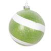 Vickerman 690116-4.75" Lime/White Plastic Sugar Glitter Swirl Ball Christmas Tree Ornament (3 pack) (MT228773) view 1