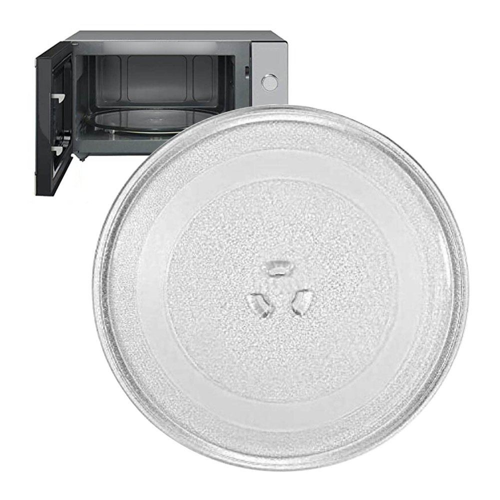 LIGUOYI Small Microwave Glass Plate, Microwave Glass Turntable Plate Replacement, 24.5cm 27cm Microwave Glass Plate, Dish Tray for Fits Virtually All Small Microwaves, Scratch-Resistant