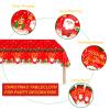 3 Pcs Plastic Christmas Tablecloths, 54*108 Inch Disposable Tablecloths with Santa Claus & Reindeer Pattern for Rectangle Tables, Merry Christmas Party Decoration (3 Pack) view 3