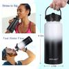 Water Bottle Insulated 32oz 40oz 64oz 128oz Straw Lid Spout Lid & 3 Lids, Leak Proof, Vacuum Insulated,Stainless Steel Water Bottle Wide Mouth for Sports, Gym or Office (Day & Night, 32 Ounces) view 3