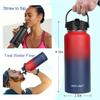 Water Bottle Insulated 32oz 40oz 64oz 128oz Straw Lid Spout Lid & 3 Lids, Leak Proof, Vacuum Insulated,Stainless Steel Water Bottle Wide Mouth for Sports, Gym or Office (Dark Rainbow, 32 oz) view 3