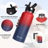 Water Bottle Insulated 32oz 40oz 64oz 128oz Straw Lid Spout Lid & 3 Lids, Leak Proof, Vacuum Insulated,Stainless Steel Water Bottle Wide Mouth for Sports, Gym or Office (Dark Rainbow, 32 oz) view 4