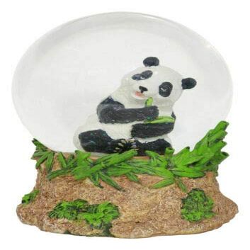 Set of 1 Wildlife Giant Panda Bear Eating Water Globe Figurine