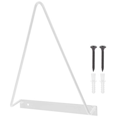 Triangular Wall Mounted Magazine Holder for Vinyl Records Iron White