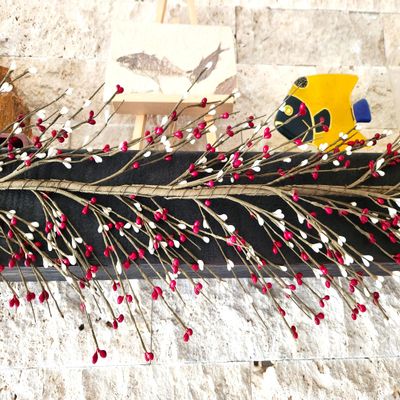 Evron International 5 Ft Artificial Rustic Berry Garland Red and Cream Color Primitive Pip Berry Country Garland for Farmhouse Wedding Mantel Table Centerpiece Christmas Home Decor Event Decor EV-C29