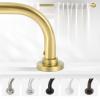 TANGWIN Gold Wrap Around Curtain Rods 28 to 48 Inch:Blackout Heavy duty Adjustable Window Curtain Rod for Bedroom,Industrial Darkening Curved French Metal Single Drapery Rods Easy Install,Brushed Gold view 1