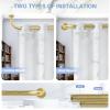 TANGWIN Gold Wrap Around Curtain Rods 28 to 48 Inch:Blackout Heavy duty Adjustable Window Curtain Rod for Bedroom,Industrial Darkening Curved French Metal Single Drapery Rods Easy Install,Brushed Gold view 4