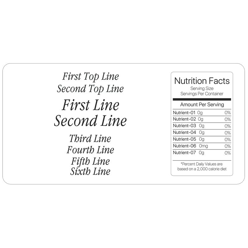 Customized Rectangular Labels Product Information, Ingredients, Caution Directions, Nutrition Facts. Customize Lines for Farm, Kitchen, Home, Business, Homemade Products (Rectangular Labels-01)