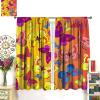 Butterfly Curtains,Colorful Butterfly Print Curtains for Children Boys and Girls Bedroom Living Room Kitchen, Purple Orange 55x63in view 3
