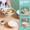 74oz Unbreakable Cereal Bowls Set of 4, Wheat Straw Fiber Rice Bowls, Japanese Ramen Noodle Soup Bowl, Lightweight Salad Bowls for Serving Fruit Pasta Snack Dessert, Dishwasher Safe, Pink view 2