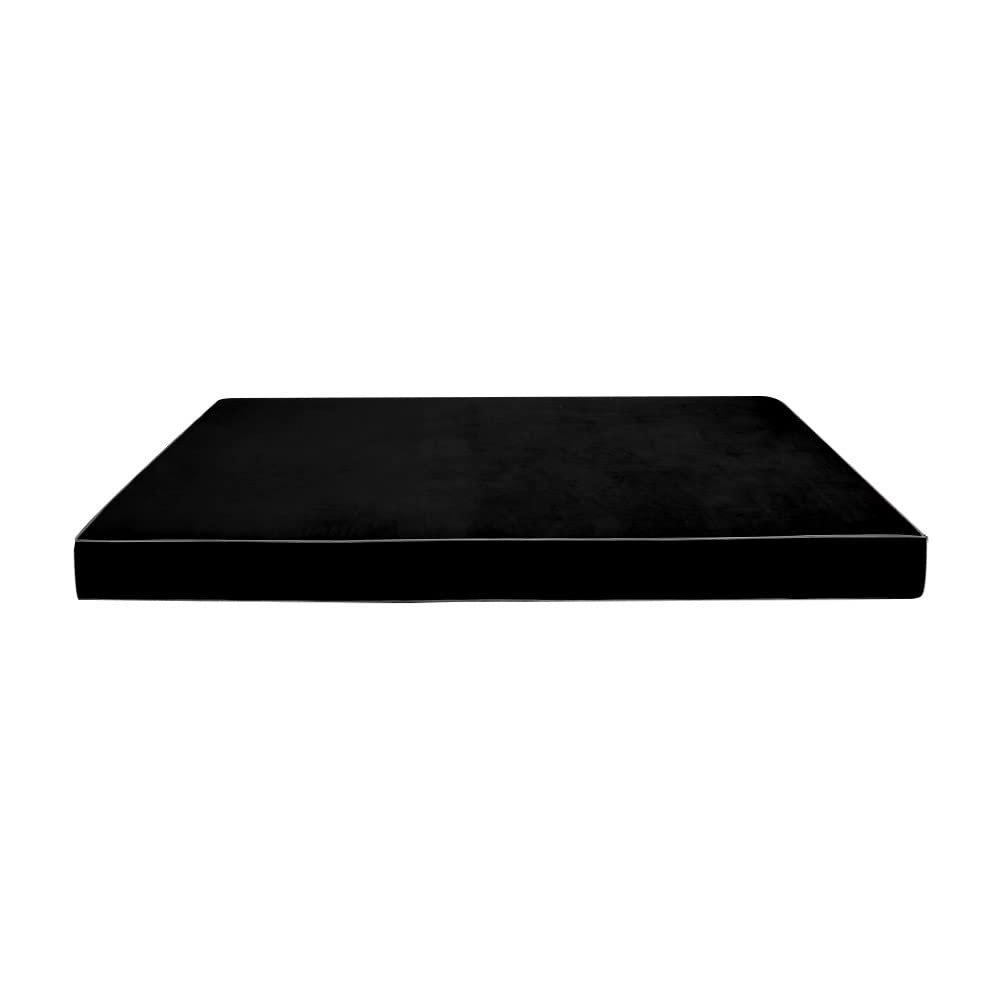 Prolinemax Contrast Pipe 6" Twin Size 75x39x6 Velvet Indoor Daybed Mattress Fitted Sheet |Cover ONLY|-AD374