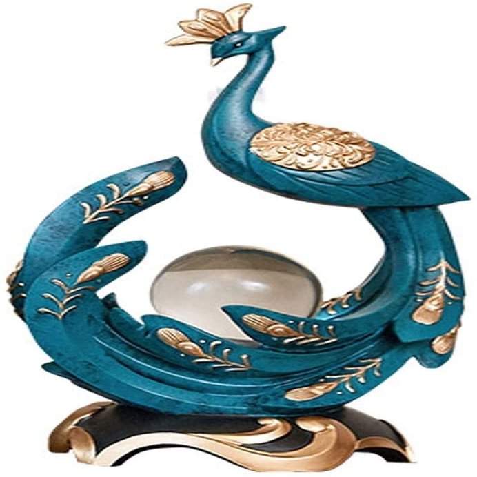 CFLNYC Home Decor Statue Desktop Decoration Sculpture Resin Peacock Luxury Home Decoration Ornaments Living Room Porch TV Cabinet Modern Gift Crafts Feng Shui Collectible