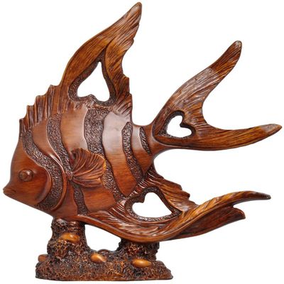 CFLNYC Home Decor Home Office Statues Desktop Decoration Feng Shui Wealth Arowana Lucky Fish Statue Figurine Gift Fish Sculpture Home Decoration Office Ornament