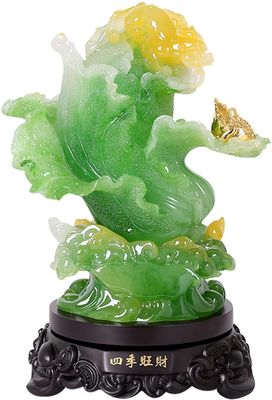 CFLNYC Home Decor Office Family Room Abstract Ornaments Figurines Gift Wealth Sculpture Ornament-Lucky Jade Cabbage Sculpture Desk Decor
