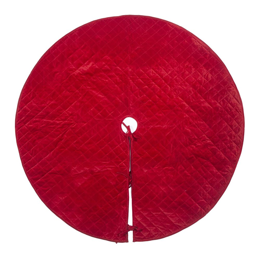 HOME HEART Brands 36 INCH Christmas Tree Skirt Velvet Quilted Thick Double Layer (5726M)