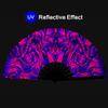 Raveahem UV Glow Rave Fan, Bamboo Folding Clack Hand Fans Foldable for Men Women, Poping Fan for EDM Festival Line Dance Decoration, (Wellen, Large 13") view 2