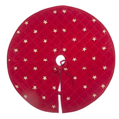 HOME HEART Brands 48 INCH Christmas Tree Skirt Velvet with Brocade Fabric Border & Thick Double Layer (5729L)