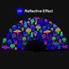 Raveahem UV Glow Rave Fan, Bamboo Folding Clack Hand Fans Foldable for Men Women, Poping Fan for EDM Festival Line Dance Decoration, (Magic Mushrooms, Large 13") view 2