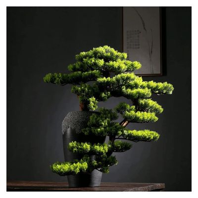WANGXIAOYUE Sculpture Vase Vase Artificial Bonsai Tree Artificial Bonsai Tree23 Inches Faux Vase Bonsai Pine Fake Tree Bonsai Plant for Decoration Desktop Display Bonsai Plant Pot Crafts