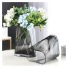 Sculpture Vase Vase Flower Vase Glass Vase Modern Gray Transparent Flower Arrangement Vases 7.8 Inch Small Desktop Decor Flower Vase Home Living Room Decoration Ornament Decorative Vases Crafts view 3