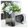 Sculpture Vase Vase Flower Vase Glass Vase Modern Gray Transparent Flower Arrangement Vases 7.8 Inch Small Desktop Decor Flower Vase Home Living Room Decoration Ornament Decorative Vases Crafts view 4