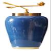 WANGXIAOYUE Sculpture Vase HBSDF Tabletop Ceramic Vases, with Lid Home Decoration Blue Vases Creative Modern Minimalist Dried Flower Vases Crafts (Size : 15 * 31CM) view 1