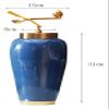 WANGXIAOYUE Sculpture Vase HBSDF Tabletop Ceramic Vases, with Lid Home Decoration Blue Vases Creative Modern Minimalist Dried Flower Vases Crafts (Size : 15 * 31CM) view 2