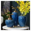 WANGXIAOYUE Sculpture Vase HBSDF Tabletop Ceramic Vases, with Lid Home Decoration Blue Vases Creative Modern Minimalist Dried Flower Vases Crafts (Size : 15 * 31CM) view 3