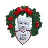 2025 Personalized Ornament Pets in Wreath Christmas Tree Gift Celebration Custom Customized Dog Breed Puppy Ornament Station - Free Personalization (Westie) view 1