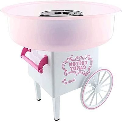 ELORES Nostalgia Vintage Hard and Sugar Free Countertop Original Cotton Candy Maker, Include, Scoop Pink