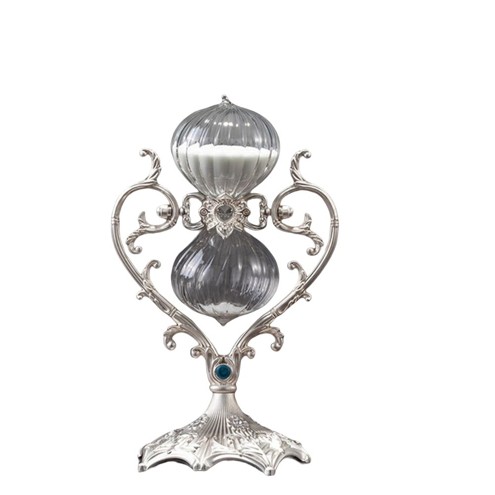 Hourglass Sand Timer 30/60 Minutes, Sand Clock Sand Watch Metal Rotating Sandglass Timer Sand for Christmas Gifts Wedding Home Desk Office Classroom Decor,Silver 60min