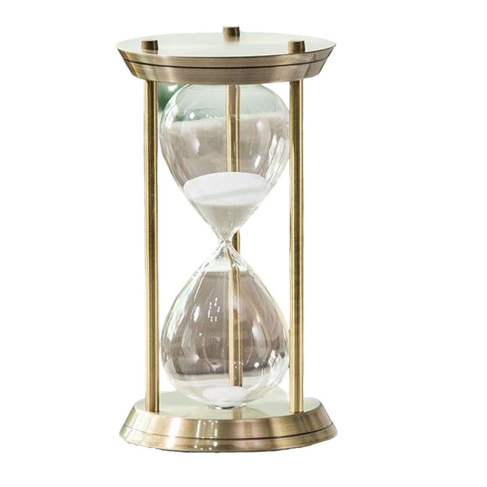 Jayiaine Hourglass Sand Timer 15/30/60 Minutes, Sand Clock Sand Watch, Metal Sandglass Timer with White Sand Wedding Home Desk Office Classroom Decor,15min