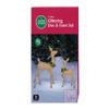 Glittering Brown Reindeer Set, Doe and Fawn - Clear Lights - Pre-Lit, Holiday Decor view 2